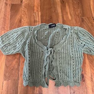 Green Knit Women's Sweater Top